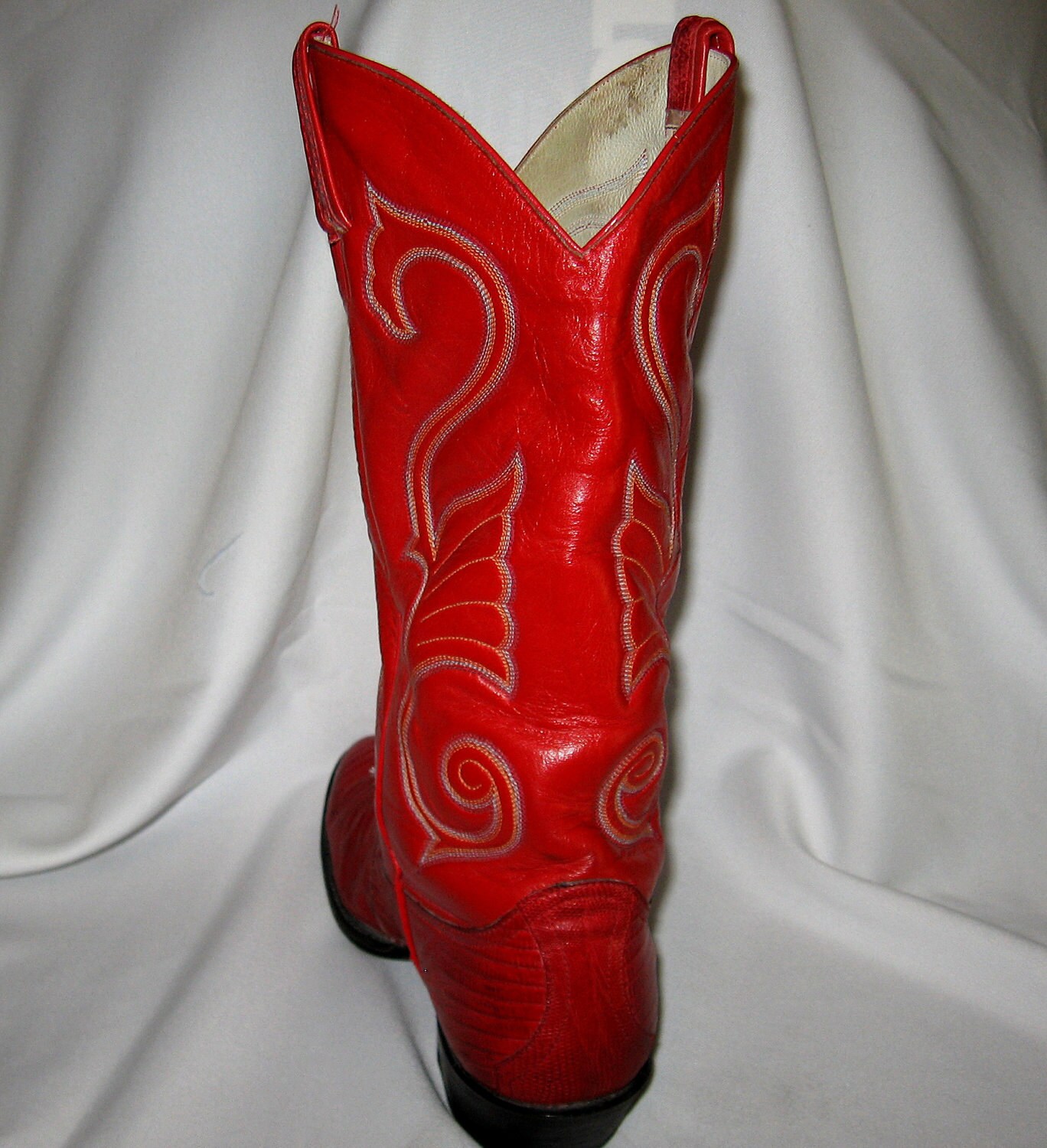 Larry Mahan Mens Red COWBOY BOOTS and Belt Made in Texas Size