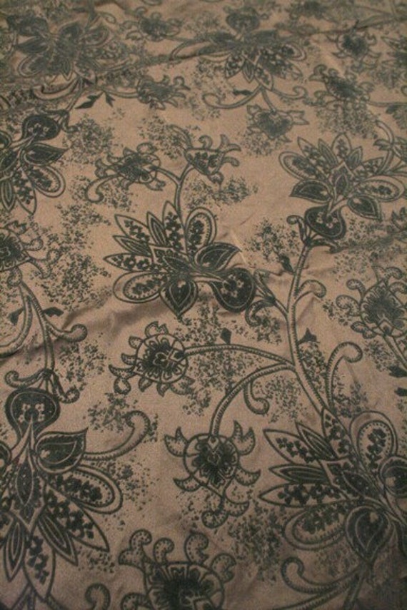 Silver Grey Damask VelvetSatin Fabric 23x34