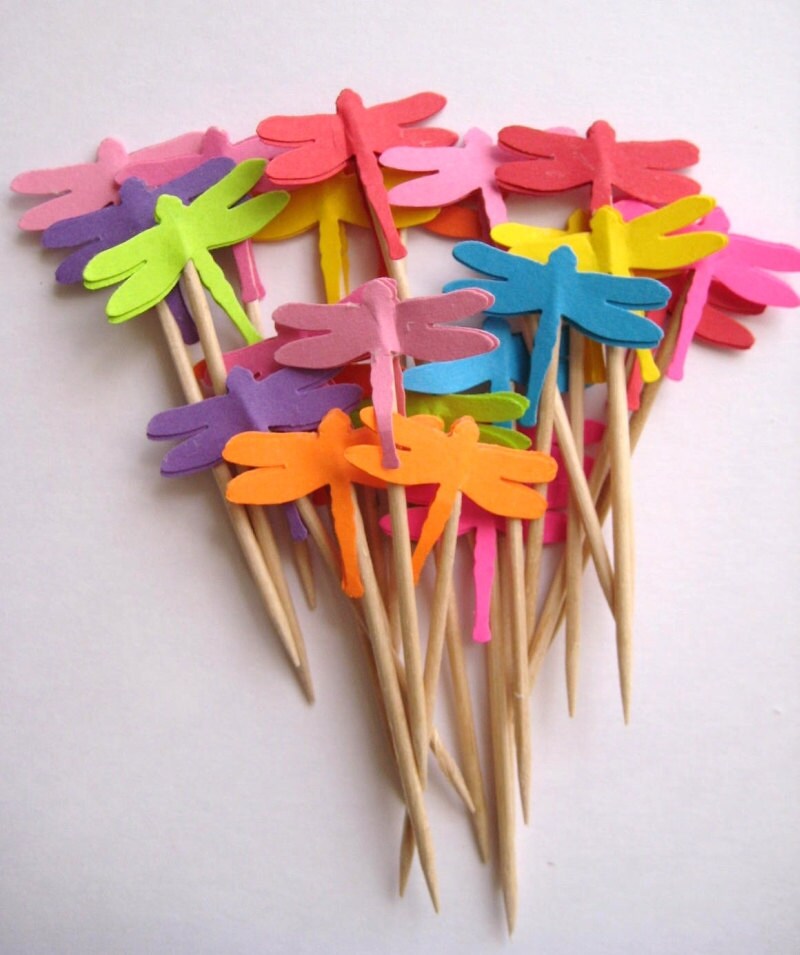 24 Mixed Brights Dragonfly Party Picks by