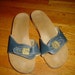Vintage Dr. Scholl's Exercise Sandals in Navy Leather 8-9