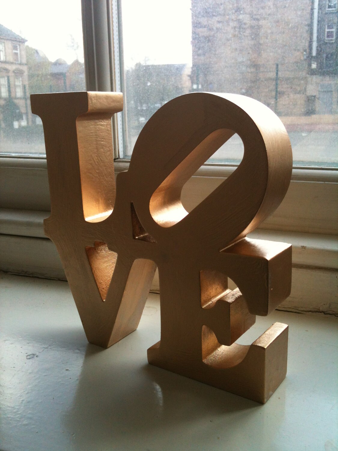 Robert Indiana LOVE word sculpture miniature in GOLD or Sliver