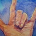 Hand painted in Watercolor Sign Language