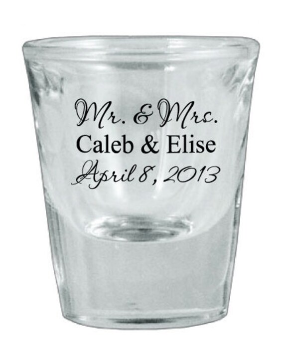 Items similar to 204 Wedding Favor Personalized 1oz Shot Glasses NEW