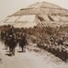 Federales riding past the Pyramid of Teotihuacan