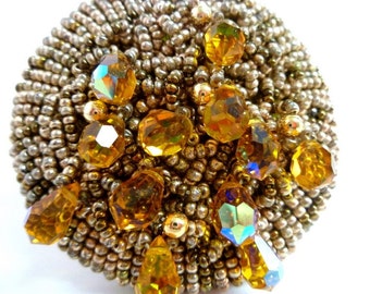 Vintage CRYSTAL/PEARL BROOCH Applique