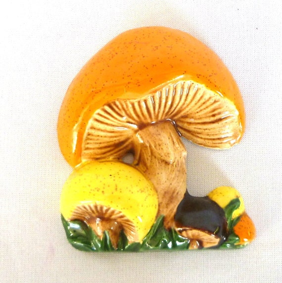 VINTAGE Ceramic WALL MUSHROOM by orangedoorvintage on Etsy