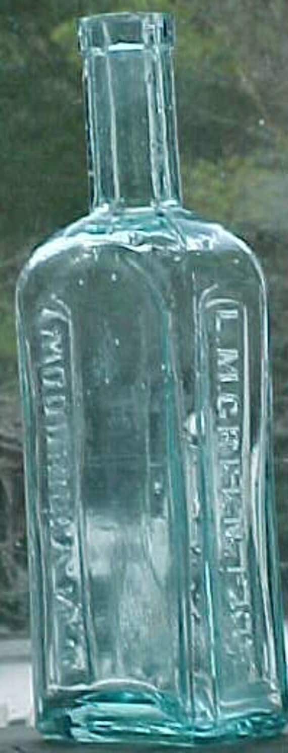 c1880s L. M. Green Prop. Woodbury N.J. Aqua Blown Glass