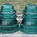 c1900-1920s Group of 6 Hemingray No. 42 Blue Glass Insulators
