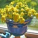 Take 20% Off Bright Hand Painted FLOWER VASE With Yellow BOUQUET
