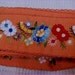 1970's Vintage Floral Orange Embroidered Ribbon Trim 2.5" wide total of 34.5" FREE SHIP USA