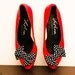 red ballet flats with bow