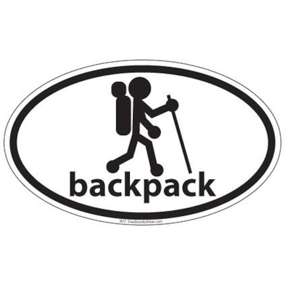 Backpacking oval decal backpack vinyl sticker by OutdoorActivist