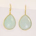 10% Off - Large Faceted Bezel set Aqua Blue Chalcedony drop earrings in 22k Gold Vermeil - Mothers Day Sale