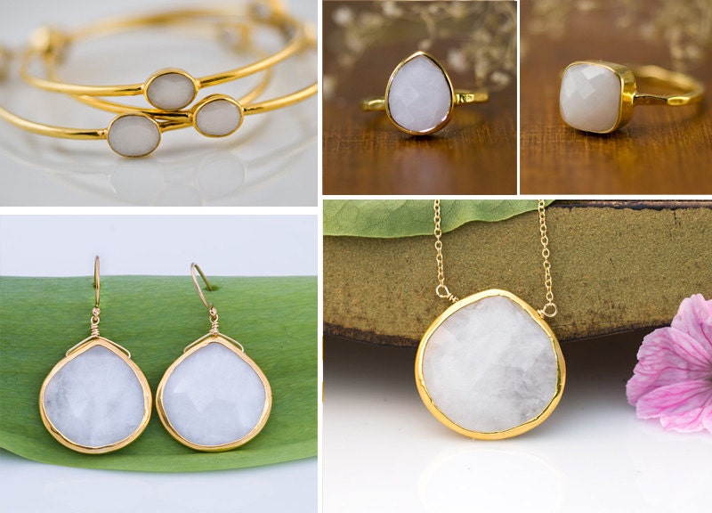 White Agate Necklace Bridesmaid Necklace Wedding Necklace