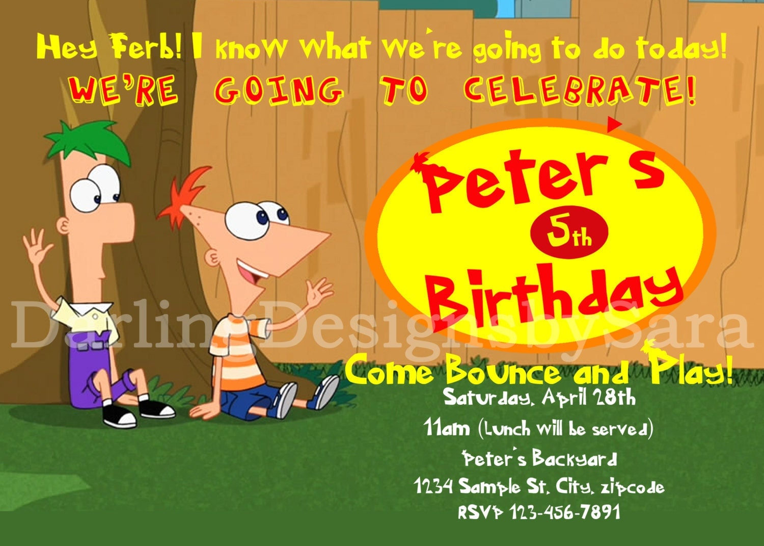 Phineas And Ferb Birthday Invitations 7