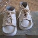 Vintage White Leather High Top Baby Shoes with Shoe Laces by Honeysuckle in Size Zero