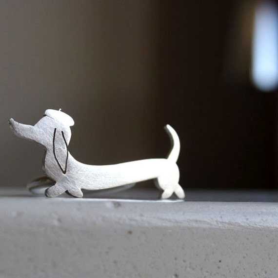 Wiener Sausage Dog Ring Dachshund Jewelry Little Lola Ring