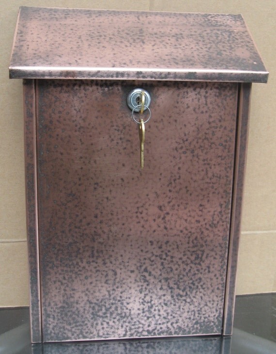 Wall Mount patina copper Mailbox by copperdesign on Etsy