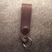 Brown Horsehide Leather Belt Fob Key Ring- Chrome Hardware