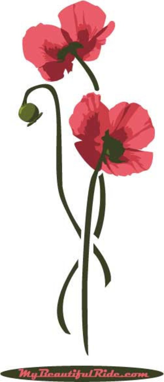 Beautiful Red Poppy Decal for your Car or Truck by Mybeautifulride