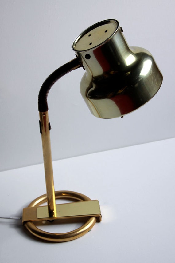 Vintage Swedish Gold Tone Bumling Lamp 1970s