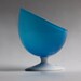 Vintage German Blue Glass Vase (3) - Friedrich Glass 70s