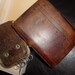 Distressed Leather Wallet & Key Case 40s Era Set In Original Box - Perfect For Steampunk
