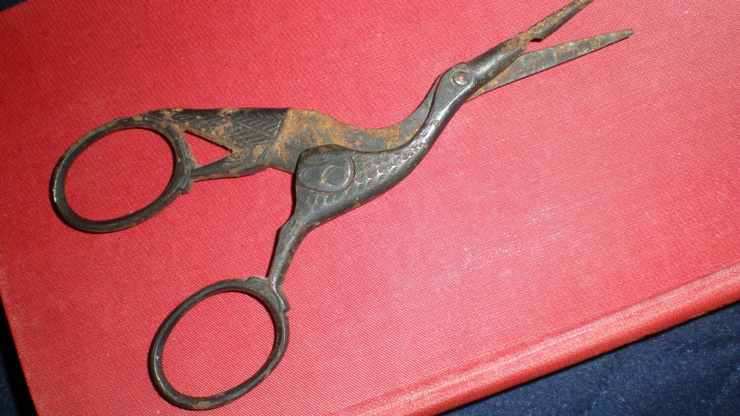 Antique Stork ScissorsDarkened Patina Very by machismo on Etsy