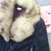 Vintage Suede Long Coat w/ Fur Collar in Rare French Blue, 1970s Mod Princess Cut, Overcoat - Small Med