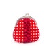 Mini purse with rose red polka dot cotton