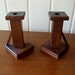 Pair of Wood Candlesticks, Arts and Crafts Mission Handmade in Walnut