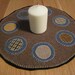 Wool penny rug, candle mat