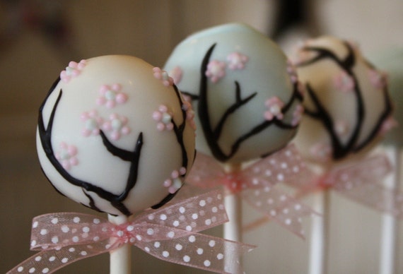 Mom's Killer Cakes & Cookies Spring Cherry Blossom Cake Pops Il_570xn