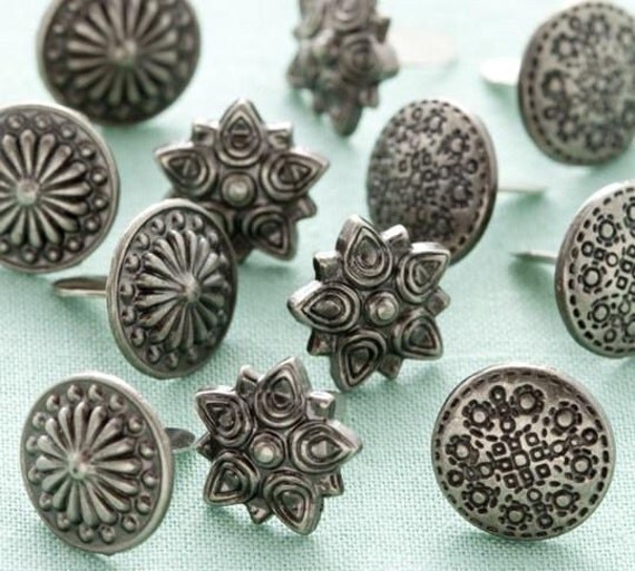 Decorative Brads Round Pewter