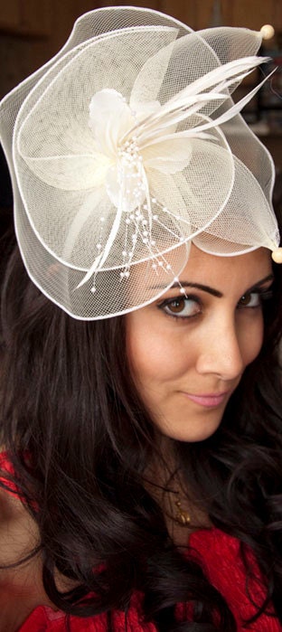 Duchess Elegant Ivroy English Couture Fascinator Hat Headband