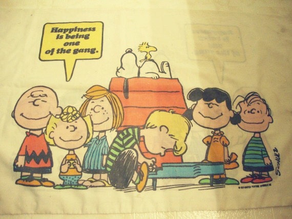 Vintage Charlie Brown Peanuts Pillow Case by HeatherVintage88