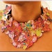 Statement Bib Butterfly Necklace in Gorgeous Red