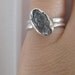 Raw Rough uncut marquise black diamond -double band- engagement- promise ring (Reserved for Stephanie)