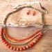 Orange Gemstone Multi Strand Necklace and Earrings