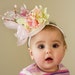 CUSTOM FOR MELISSA Baby Hat, "Fancy Nancy" Theme Fascinator Hat - use for Flower Girl, Easter, Spring, Photo Prop