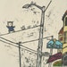 Walking on the Wire - Original Woodblock Print - 12"x16"