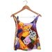 90s Abstract triangles and animal Rayon print Racerback Crop Top Handmade S