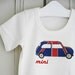 union jack baby shirt : organic cotton, mini cooper, british design, cute baby gift