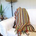 Vintage Hand Knit Stripe Blanket
