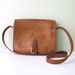 COACH NYC Bag // Bonnie Cashin Buckle Flap Saddle Bag in British Tan