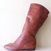 Vintage Slouch Boots 8 // Cognac Leather Boots