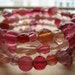Beaded Memory Wire Bracelet In Love Pinks Pink Mauve Peach Magenta Fuchsia Glass Bead Memory Wire Bracelet Valentine Valentines Day