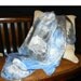 Hand dyed square silk scarf - Blue and gray spiderweb patterned
