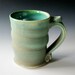 Coffee Mug / Handmade Wheel Thrown Pottery Ceramic Clay / Green
