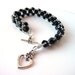 Black and Silver Beaded Crystal Jewelry Bracelet, Bead Woven Bracelet, Beads Bracelet, Fashion Jewelry, Graduation Gift, Mother of the Bride